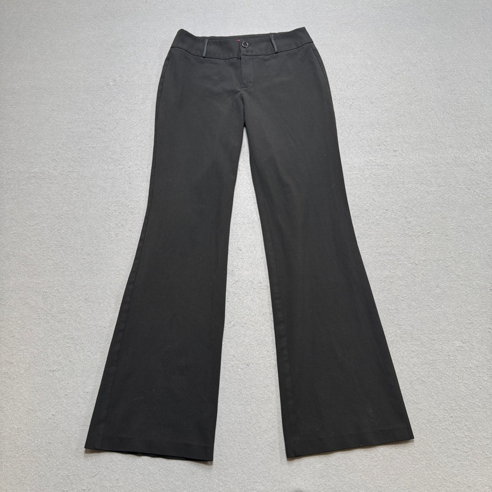 Esprit Dress Pants Women's 6 Black Regular Fit Mid Rise Flared Trousers Tailored